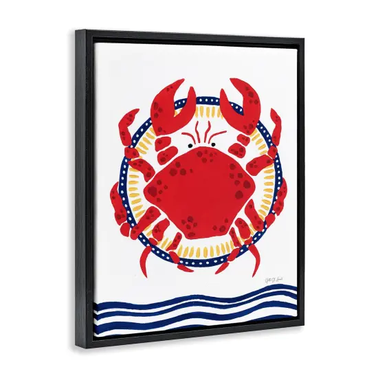 Stupell Industries Kitschy Coastal Crab Floater Framed Canvas Wall Art Design by Yvette St. Amant {3}