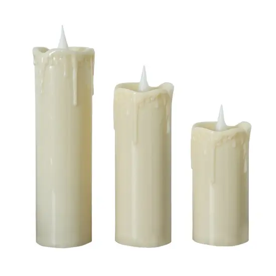 Designer&rsquo;s Shop CS-7101 Dripping Flameless LED pillar candle set with Remote Control Timer. {3}
