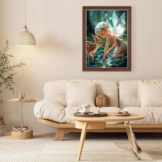 Fairy Diamond Art Kits for Adults, Forest Deer DIY Full Drill Diamond Painting Kits for Beginners, 5D Gem Art Crafts for Adults, Home Wall Decor 12x16 inch {2}