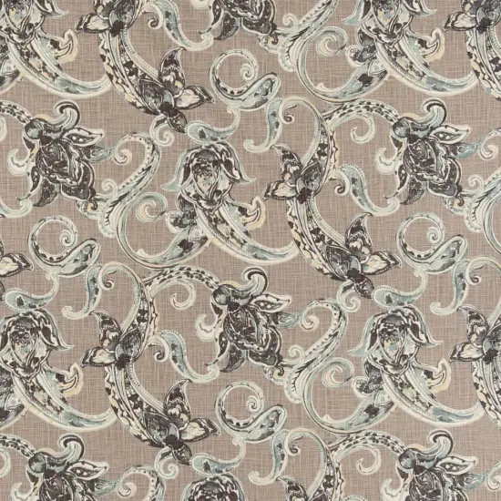 Upholstery Fabric - Grey & Silver Paisley Upholstery Fabric 54 Inches" {1}