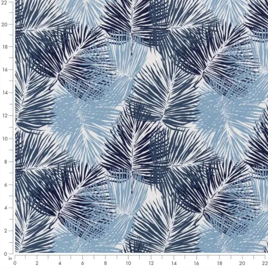 Oasis - Blue Leaves,Tropical & Botanical Upholstery Fabric 54 Inches" {4}