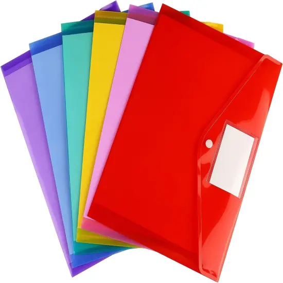6 Pack Clear Document Folders Plastic Envelopes {5}