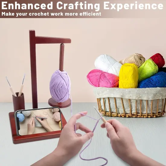 Wooden Yarn Holder for Crocheting {4}
