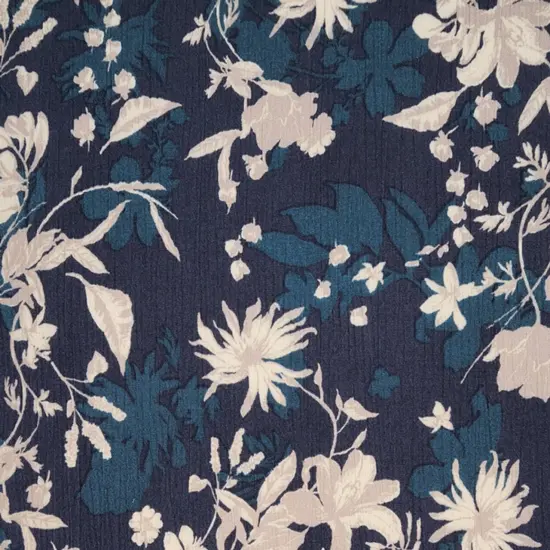 1 Yard Navy Blue Soft Lightweight Rayon Crinkle Fabric for Dresses Skirts Width 50/52" {2}