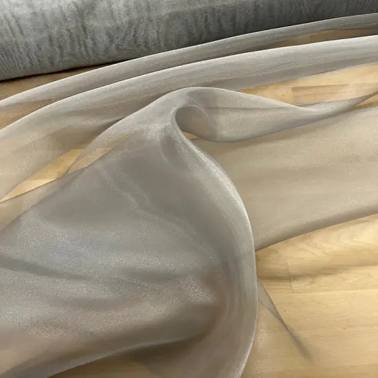 1 Yard Gray Crystal Organza Fabric Sheer Shiny Lightweight Polyester 58/59 inches wide {4}