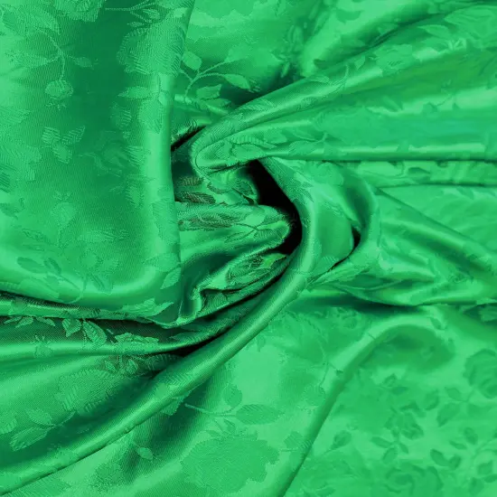 1 Yard Kelly Green Reversible Jacquard Satin Fabric for Curtains Tablecloth Apparel Crafts 58/60" Inches Width {3}