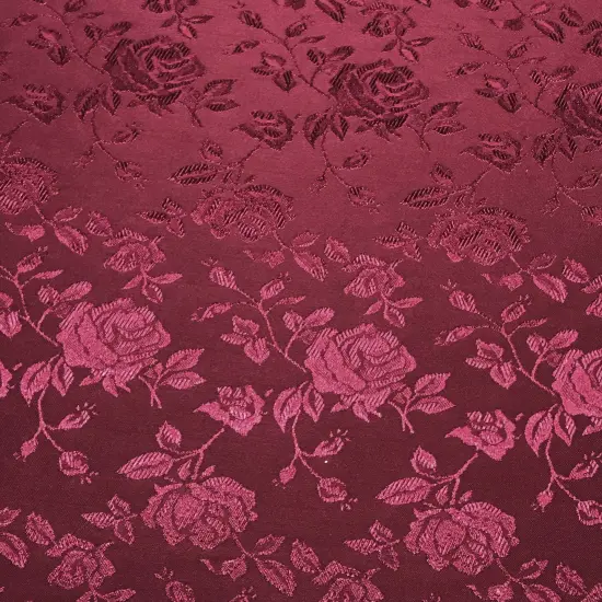 1 Yard Burgundy Reversible Jacquard Satin Fabric for Curtains Apparel Tablecloth Crafts 58/60 Inches Width {1}