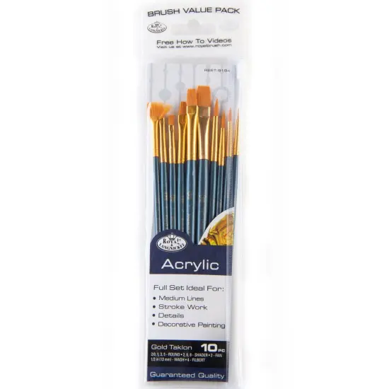 RSET-9194 | 10pc Golden Taklon Variety Brush Set {1}