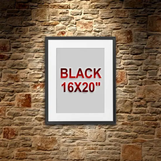 Black Frame with Mount, 16x20" &ndash; Horizontal/Vertical, No-Nail Hanging, Safe Front Protection! {3}