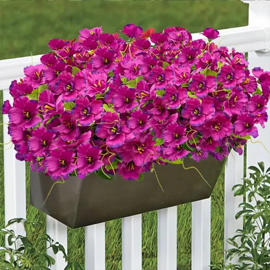 Artificial Flowers for Outdoors, Summer Potted Plants Fake Silk Flowers UV Resistant and No-Fade, Faux Summer Flowers Plants Long Stem for Window Box Porch Patio Garden Streets Decor(8pcs) {4}