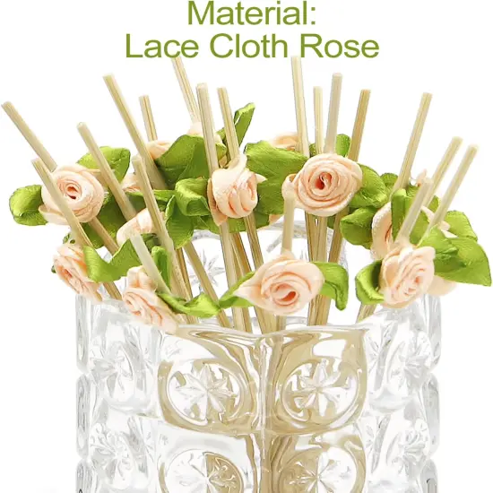 Pink Rose Flower Cocktail Picks, 4.7 Inch Long Bamboo Fancy Toothpicks for Appetizers, Decorative Bridal Shower Wedding Valentines Party Food Drinks Fruit Skewer Sticks 100 Counts - MSL222 {3}