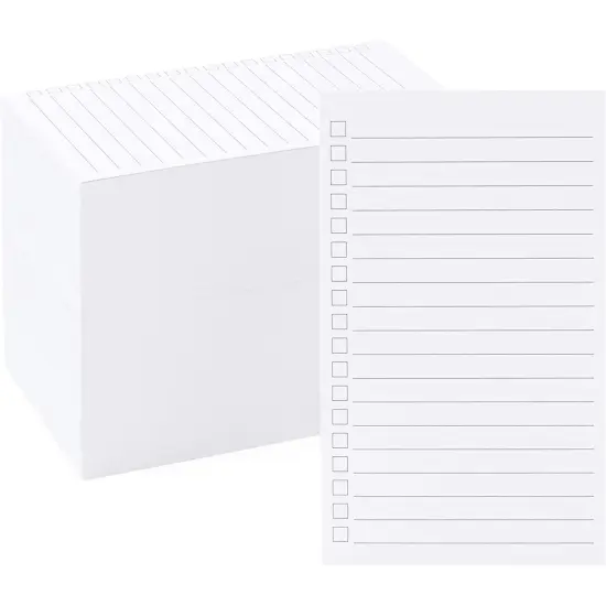 300 Pack Vertical Ruled Index Cards 3x5 with Check Boxes for Daily To Do Checklists and Tasks, Thick Card Stock Office Supplies {1}