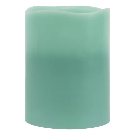 Northlight Flameless LED Lighted 3-Wick Flickering Wax Pillar Candle - 8" - Sage Green {6}