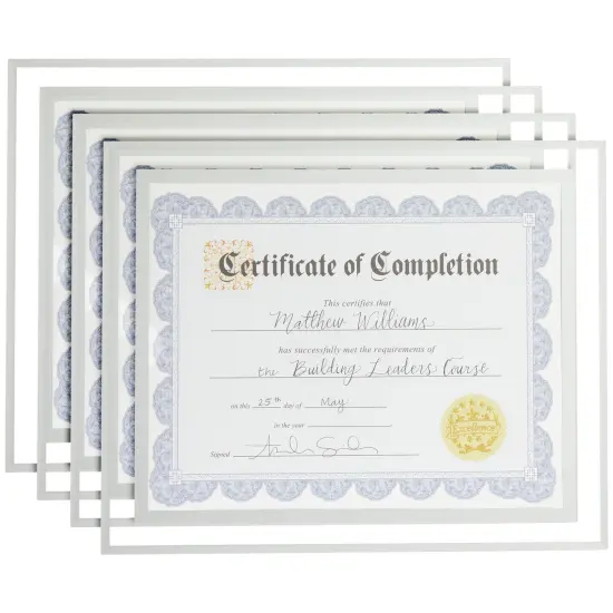 4 Pack 8.5x11 Glass Certificate Frames with Stand for Documents, Diplomas Awards, for Tabletop, Hanging {1}