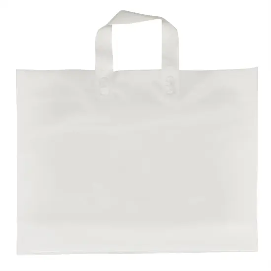 White Plastic Shopping Bags for Small Business with Handles (12 x 16 In, 60 Pack) {5}