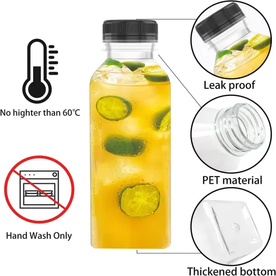 3 Pcs 17 Oz Plastic Juice Bottles Empty Clear Containers {3}