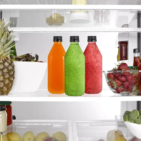 10 Pack 33 Oz Plastic Juice Bottles with Black Caps {5}