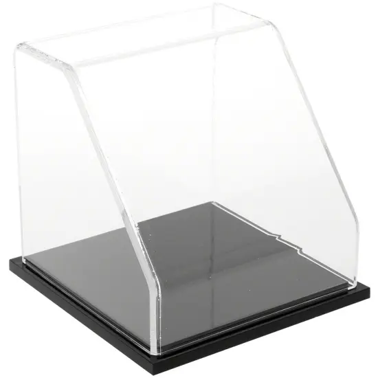 Plymor Clear Acrylic Slanted Front Display Case, 6" x 6" x 6" Hardwood (Mirrored) {2}