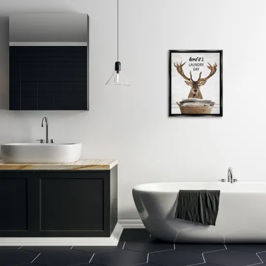 Stupell Industries Herd It's Laundry Day Elk Floating Frame Design by Lettered and Lined {8}