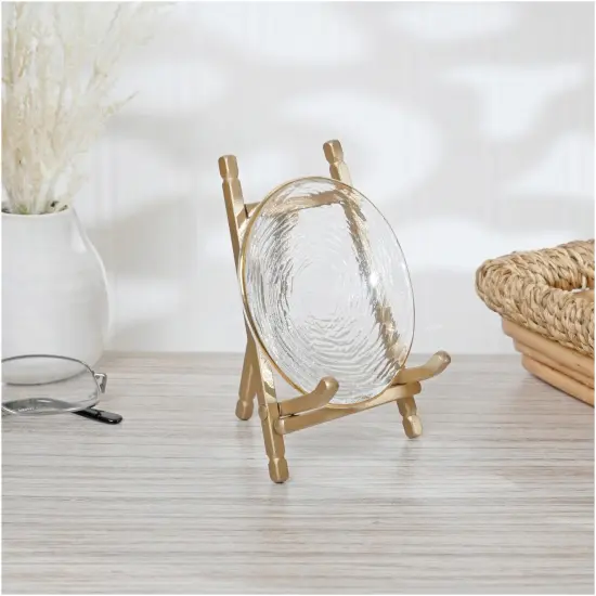 Bard's Satin Gold-toned Metal Easel, 5" H x 3.375" W x 3.5" D {3}