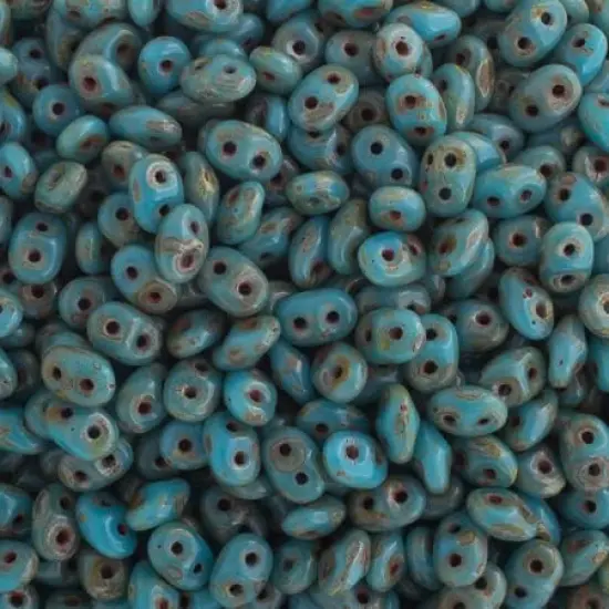 Matubo 2-Hole Czech Glass Senegal Brown Violet Superduo Beads, 100g Turquoise Blue {1}