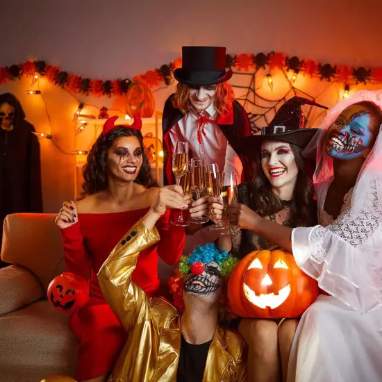 27.8Ft Fall Halloween Lights Orange Flickering String Lights {4}