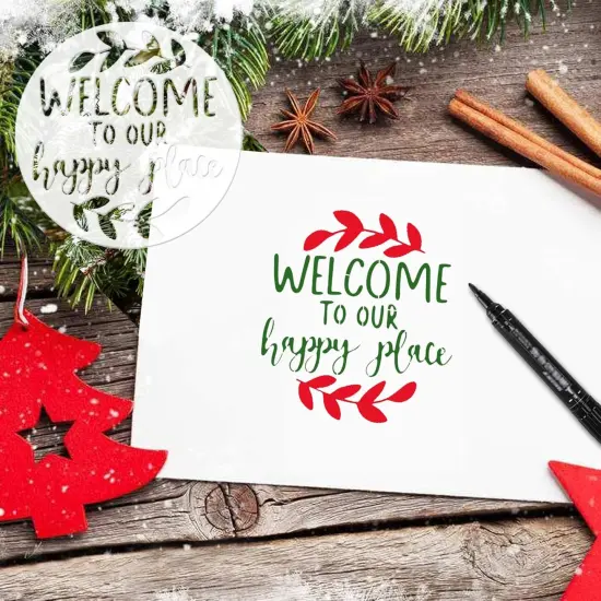 Welcome Stencils for Painting on Wood, 12&rdquo; Round Stencils for Painting {4}