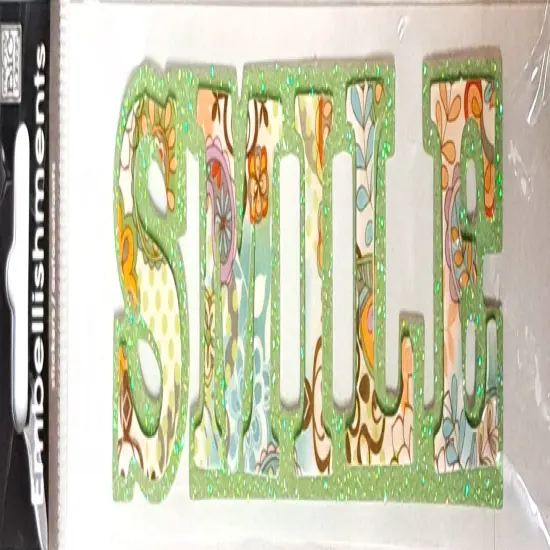 Me & My Big Ideas Smile Glitter Dimensional Title Sticker {1}