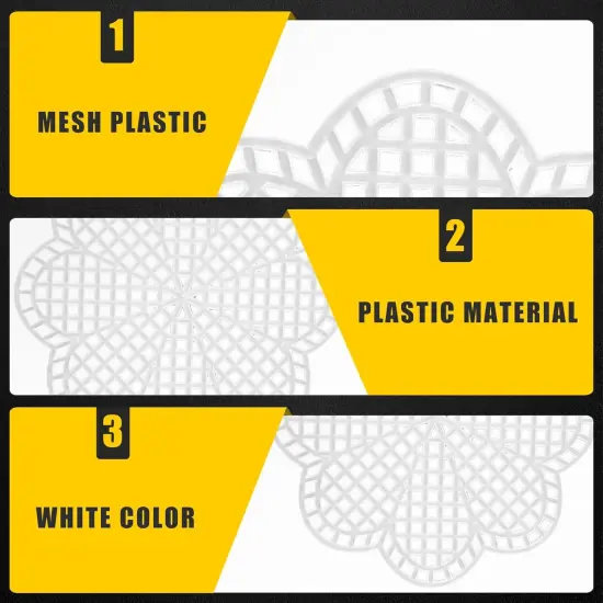 10 Pcs 7 Count 3 inch Mesh Plastic Canvas Flower Sheets, Blank Needlepoint Canvas for Embroidery, White Cross Stitch Plastic Mesh for DIY, Crochet Projects, Yarn Crafting, Knit, Needlework {4}