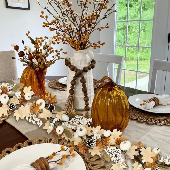 Fall Artificial Maple Leaf Garland Decor - 5.25Ft {4}