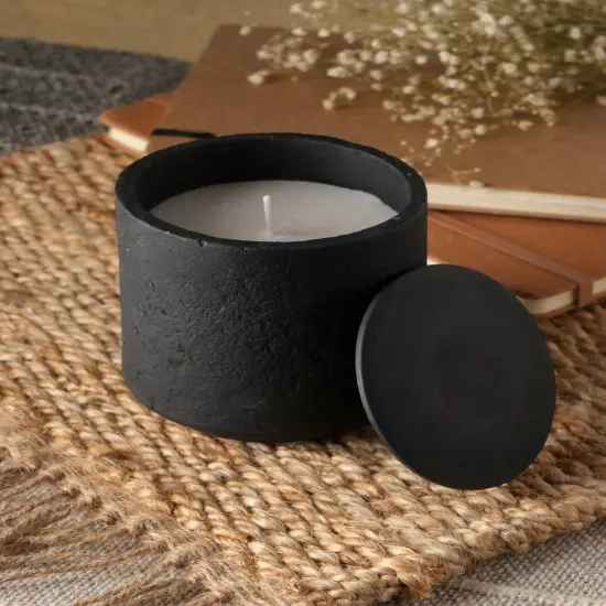 Black Ecomix Wax Fill Fragrance Jar Candle With Wooden Lid {6}