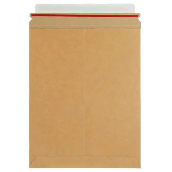 100-Pack Stay Flat Rigid Mailers 9x11.5 with Self Adhesive Seal, 450 gsm Sturdy Bulk Brown Cardboard Envelopes for Shipping Photos, Magazines, Comic Books, Art Prints, Documents, Collectibles {7}