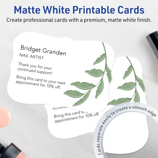 Avery Matte White Postcards, 6" x 9" Rectangle Flourished Edge {2}