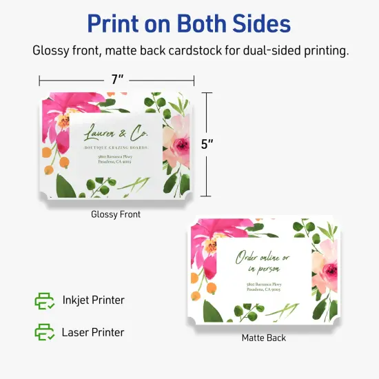 Avery Glossy White Invitation Cards, 5" x 7" Rectangle Scalloped Edge {6}