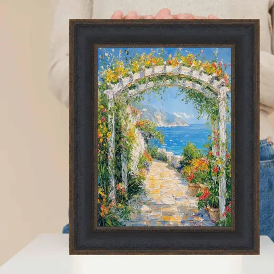 Wide Black Bronze Leather Picture Frame 30x30 frame {7}