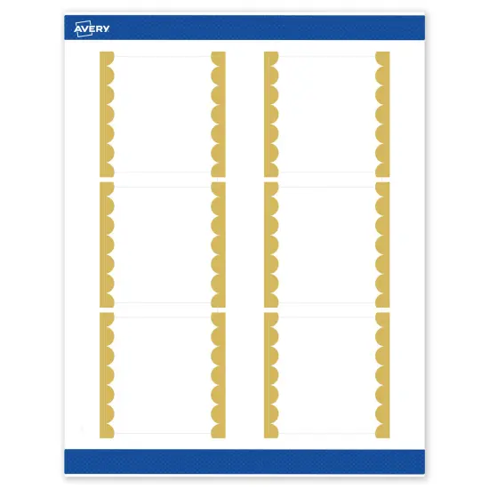Avery Printable Square Labels, Gold Edge Dots, 3" x 3", Matte White Square Labels, Permanent, Laser/Inkjet, 60ct, Great for Product Labels {1}