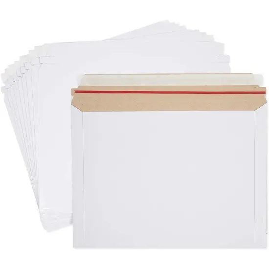 100 Pack Rigid Mailers with Self Sealing Flap, Stay Flat 9.5x12.5 Cardboard Envelopes for Shipping Documents, Magazines {1}