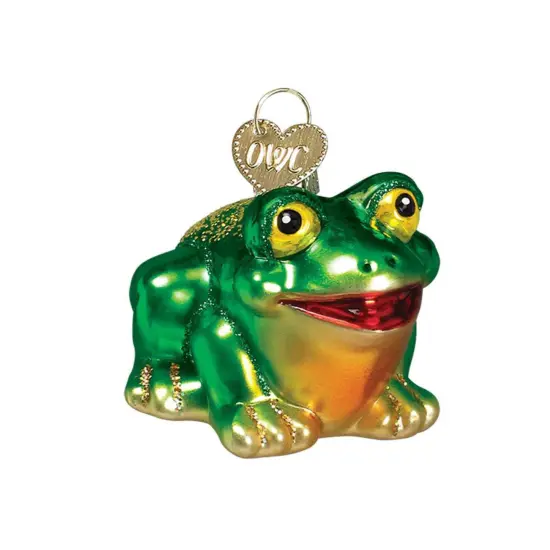Old World Christmas 1.5 Inch Hop Along Christmas Tree Ornament , Ornament Wild LifeFrog Green {1}