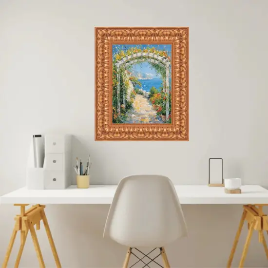 Ornate Wide Antique Gold Picture Frame 27x41 frame {4}