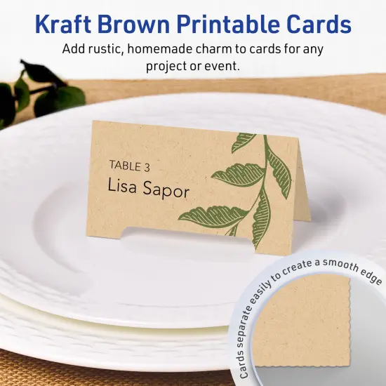 Avery Kraft Brown Tent Cards, 2-1/16" x 3-3/4" Arched {2}