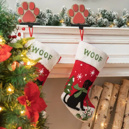 Set of 2 Chrismas Decor Hooked Stockings (Dog/Cat) 2pk Dog {2}