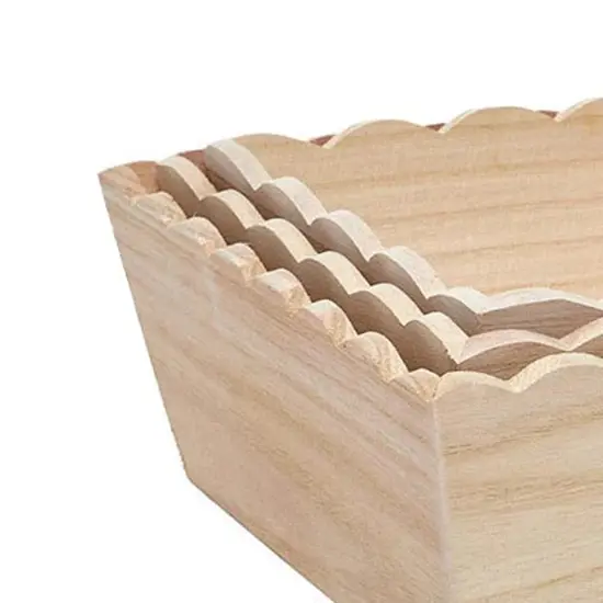 Natural Pine Wood 9 Section Tray with Clear Sliding Top 7" x 5 3/4" x 1 3/8" 6 Each {5}