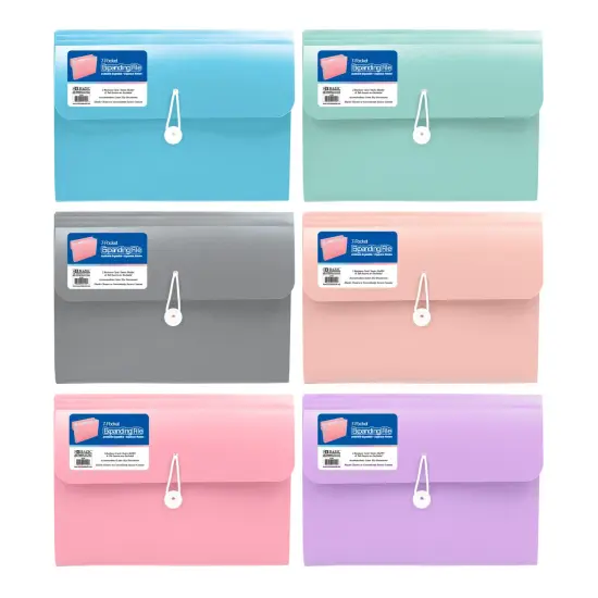 BAZIC Expanding File A4/Letter Size Poly 7-Pocket Pastel Edition {1}