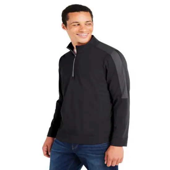 CORE365&reg; Men's Market Snag Protect Mesh Colorblock Quarter Zip CLASSC RED/ CRBN {3}