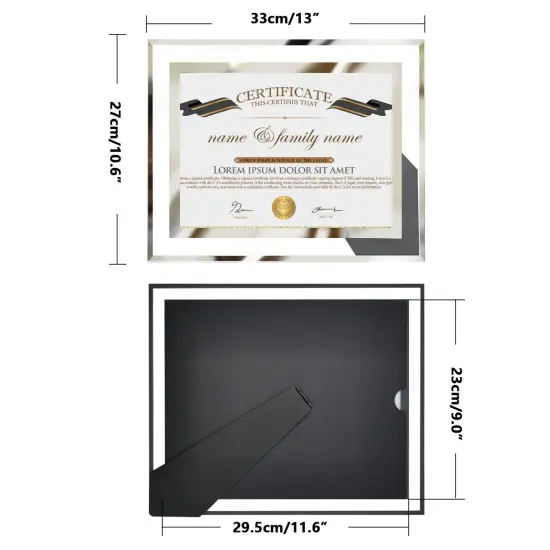 LUCKYLIFE 8.5x11 Picture Frame Glass Certificate Document Frame for Tabletop Display, 1 Pack {3}