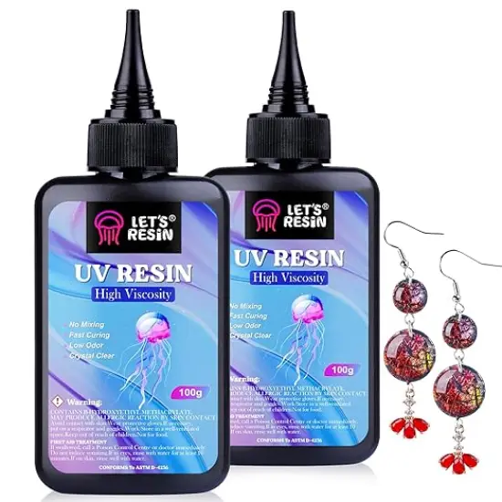 LET'S RESIN UV Resin,200g High Viscosity Crystal Clear Thick UV Resin Kit, Quick-Curing&Low Shrinkage Ultraviolet Epoxy Resin for Crafts, Doming, Coating {1}
