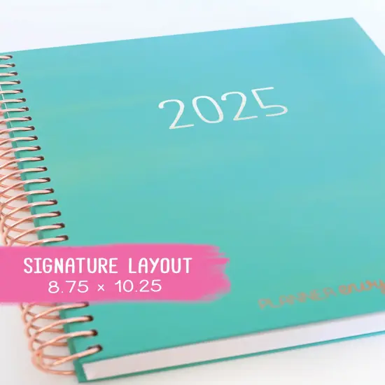 2025 Planner - Signature Layout, Spiral Bound - "Teal Strokes" (#202) {1}