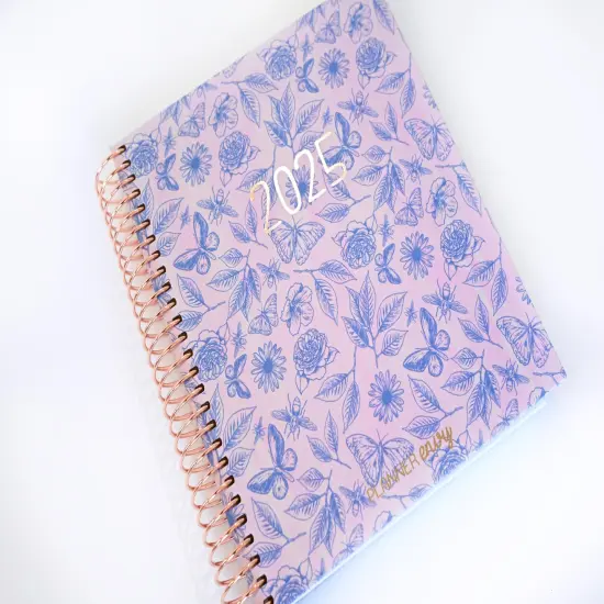 2025 Planner - Mini Horizontal Layout, Spiral Bound - "Butterfly Doodles" (#409) {2}