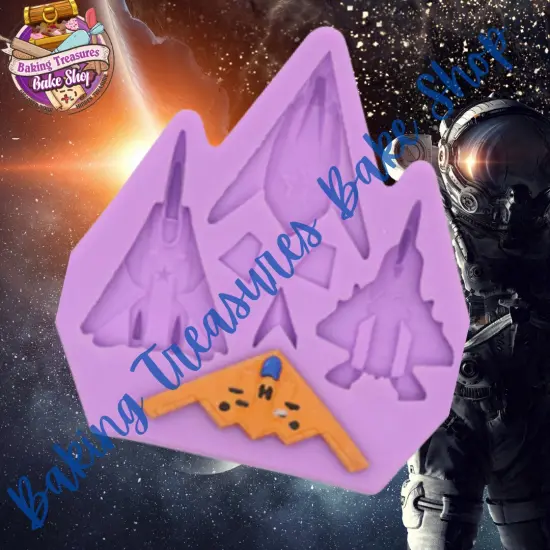 SPACE FORCE SHIPS Silicone Mold - 4 Unique Designs - 2in X 1 1/4in - Food Grade {1}
