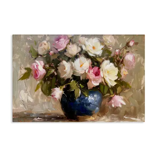 Stupell Industries Painterly Vase of Roses Canvas Wall Art Design by LSR Design Studio {1}
